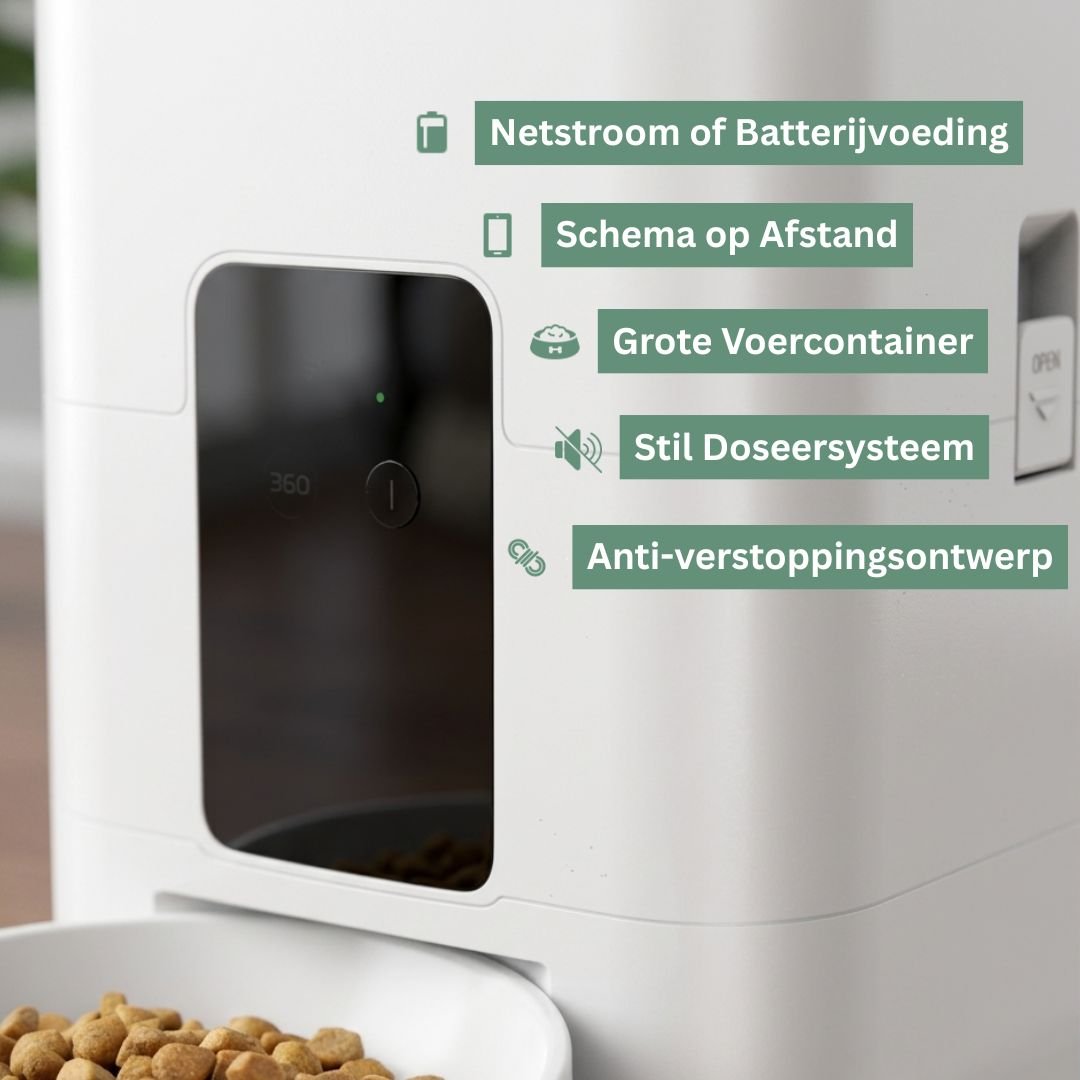 MealDrop™ automatische voerbak - Altijd op tijd, de juiste porties.Maison Pets14:10White WIFI FeederWit