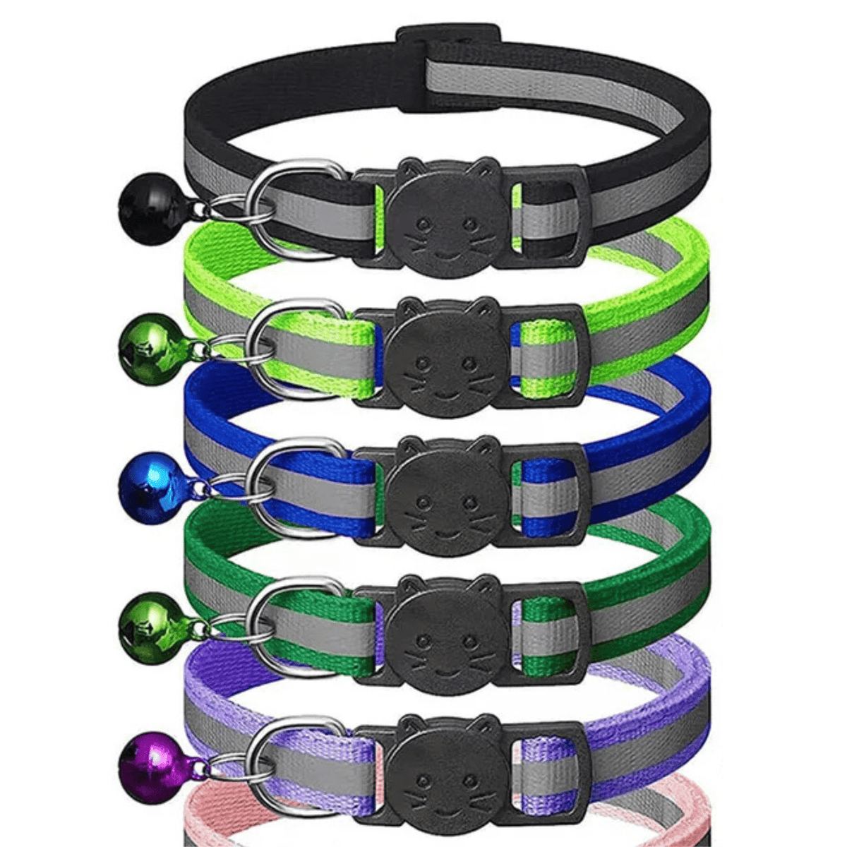 Reflecterende kattenhalsband met belletje en veiligheidssluiting, hoofdafbeelding