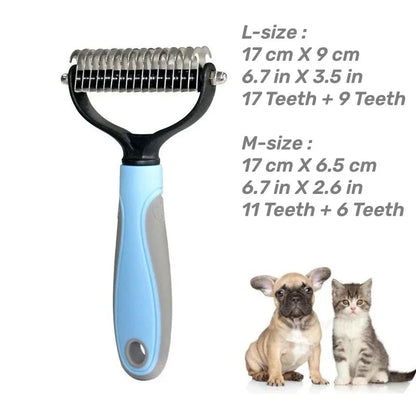 Ontwarringskam hond en kat met twee kanten tanden, productfoto 3