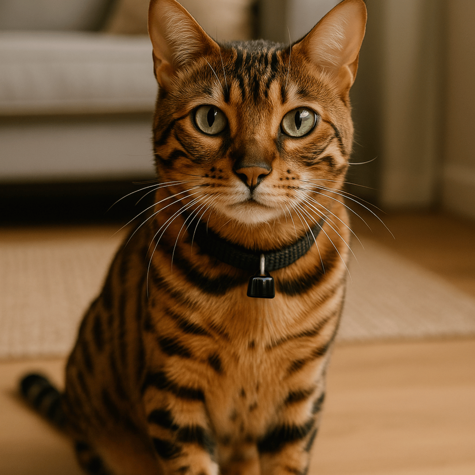 Bluetooth tracker in gebruik — lichte locator voor kat en kleine hond