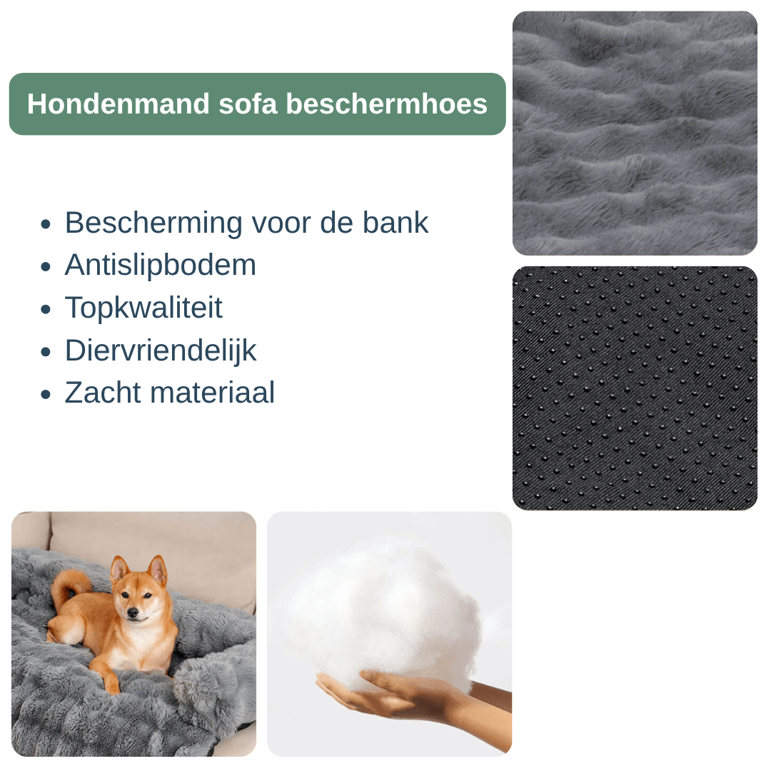 Hondenmand sofa beschermhoes — hond heerlijk warm, bank blijft schoon
