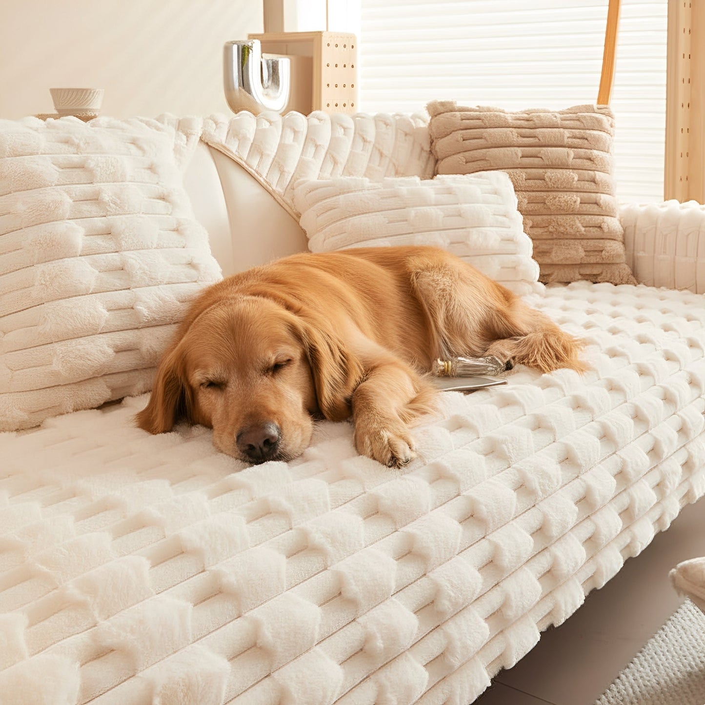 Anti-slip pluche bankhoes hond — meubelbescherming, machinewasbaar
