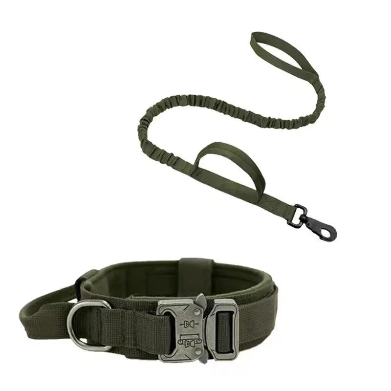 Hondenhalsband riem set — schokdempende bungee-riem uitgerekt
