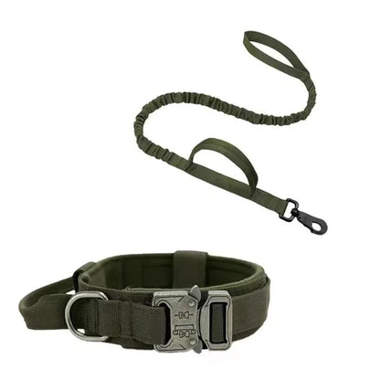 Hondenhalsband riem set — schokdempende bungee-riem uitgerekt