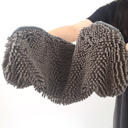 DryPaw microvezel handdoek hond — compact in strandtas of handschoenenkastje auto