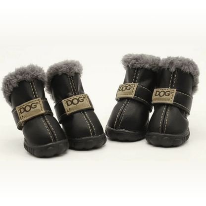 Hondenschoenen klittenband — sluiting om poot hond bevestigd