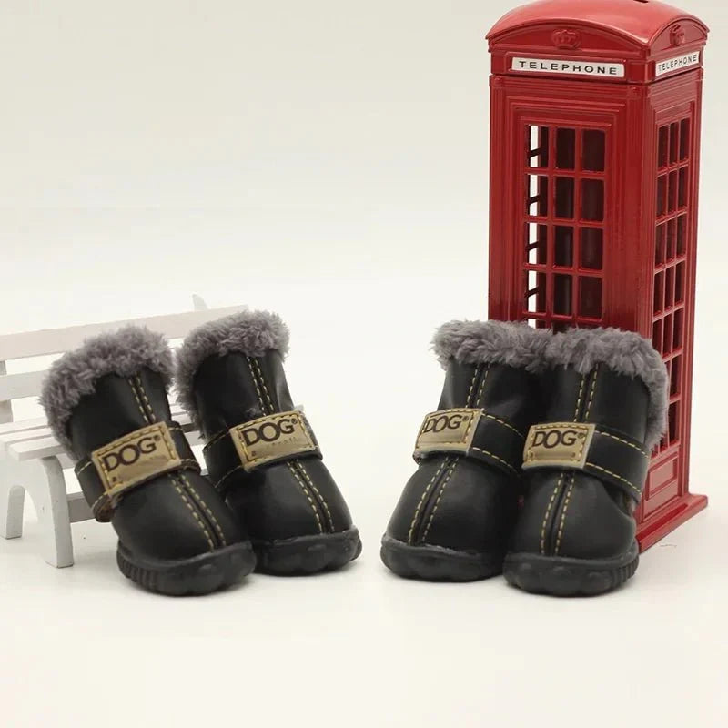Hondenschoenen winter — antislip rubber zolen close-up