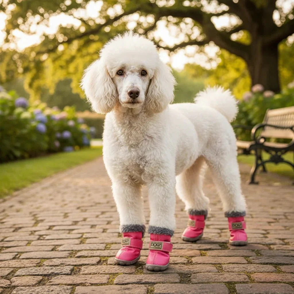Hondenschoenen hond — set van vier in vijf kleuren naast elkaar